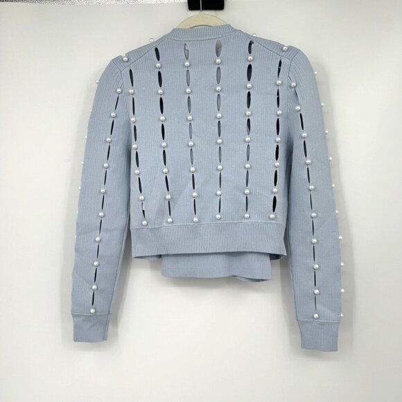 Jonathan Simkhai Blue  Samia Compac Rib Cardigan and matching tank woman’s small - Picture 9 of 15